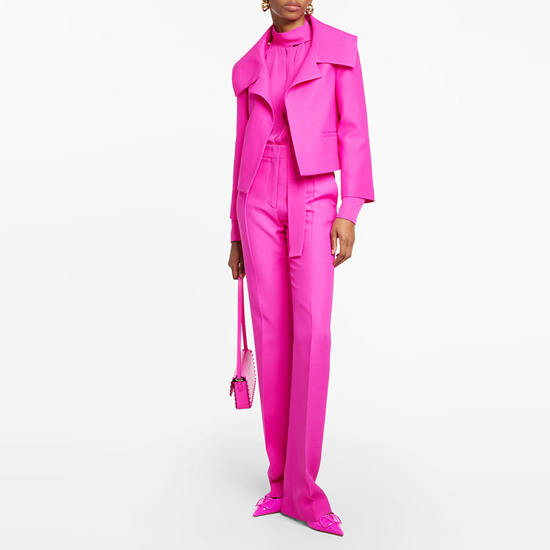 Stylish Jacket & Pants Set with Pocket