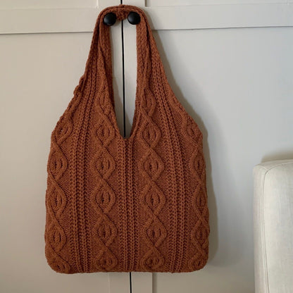 Trendy Woven Tote Bag Casual Chic Handbag