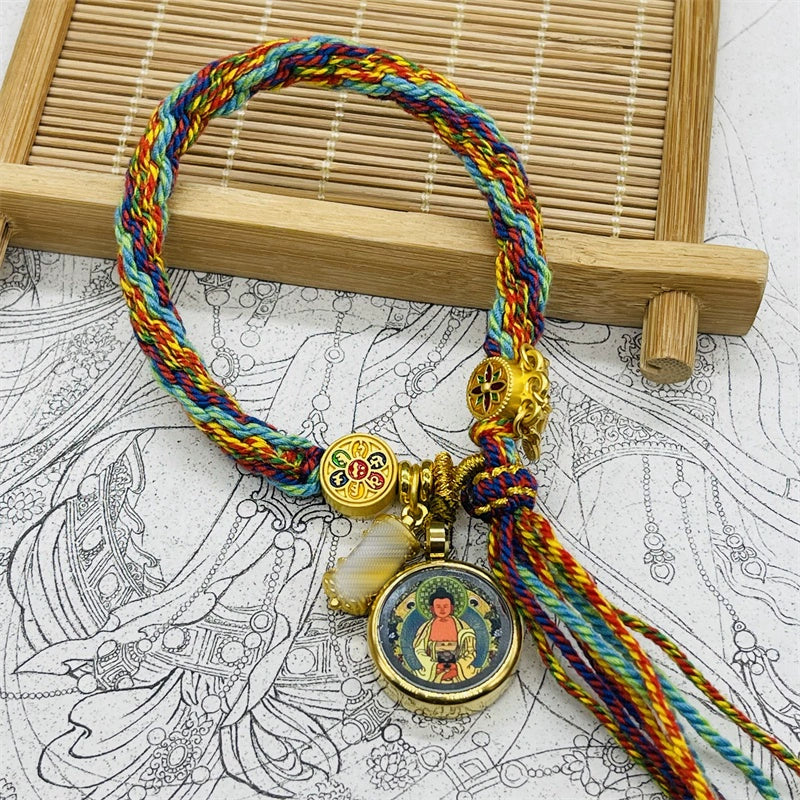 Tibet Hand-Woven Diamond Rope Hand Rope Bracelet Jewelry Gifts