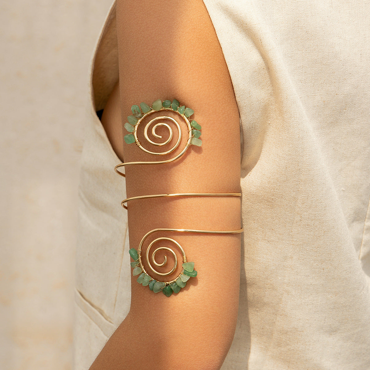 Vintage Irregular Beaded Line Arm Cuff