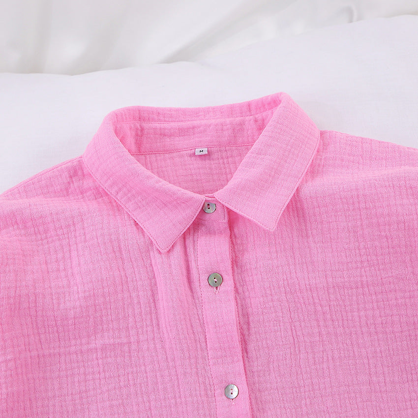 Solid Color Casual Sleepwear Sets