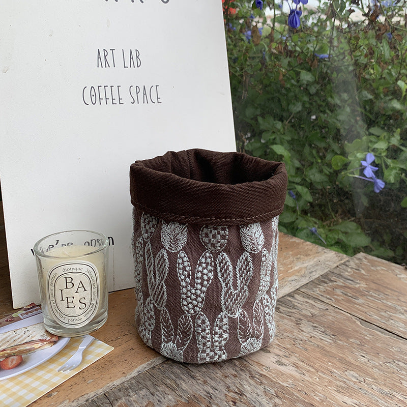 Creative Cotton Linen Pencil Holder for Makeup Brushes and Office Supplies