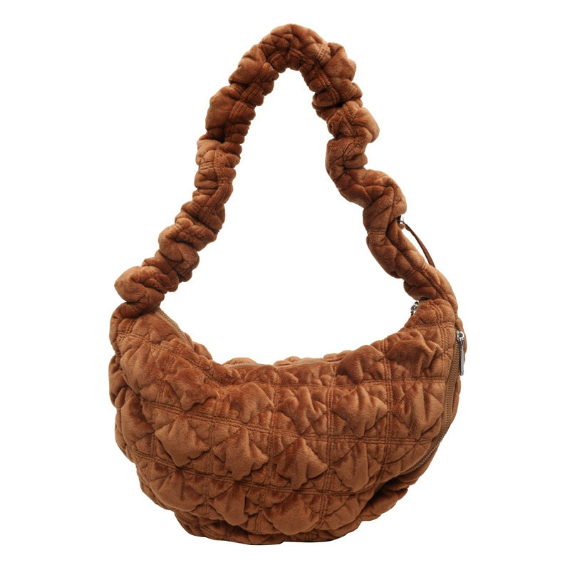 Trendy Velvet Cloud Tote Bag Soft Casual Shoulder Bag