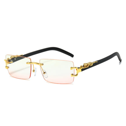 Trendy Unframed Cheetah Print Sunglasses for Men and Women