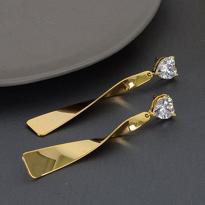 Geometric Gold Plated Earrings For Women Fashion Luxurious Style