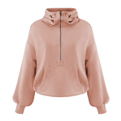 Trendy Color Block Hooded Sweatshirt Comfortable Casual Top