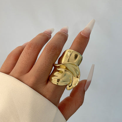 Trendy Geometric Metal Rings Set For Women