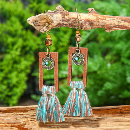 Bohemian Vintage Tassel Earrings Set Handmade Zinc Alloy Accessories