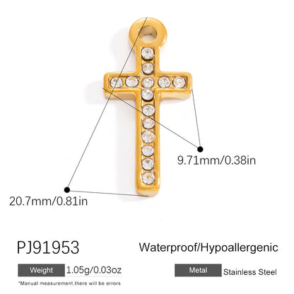 Cross Pendant Accessories DIY Jewelry Stainless Steel 18K Gold Bracelet Necklace