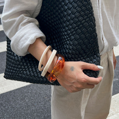 Retro Gradient Half-Transparent Resin Bracelet Minimalist Design