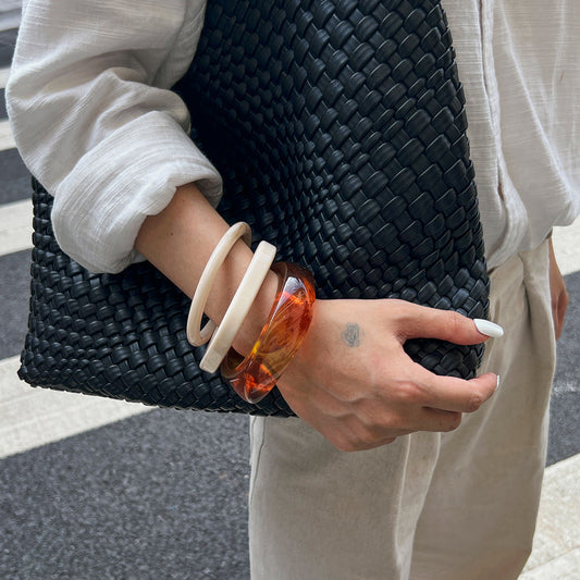 Retro Gradient Half-Transparent Resin Bracelet Minimalist Design