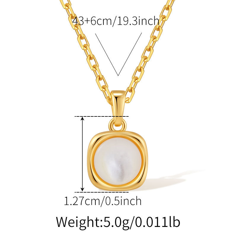Vintage Shell Pearl Pendant Chain Necklaces