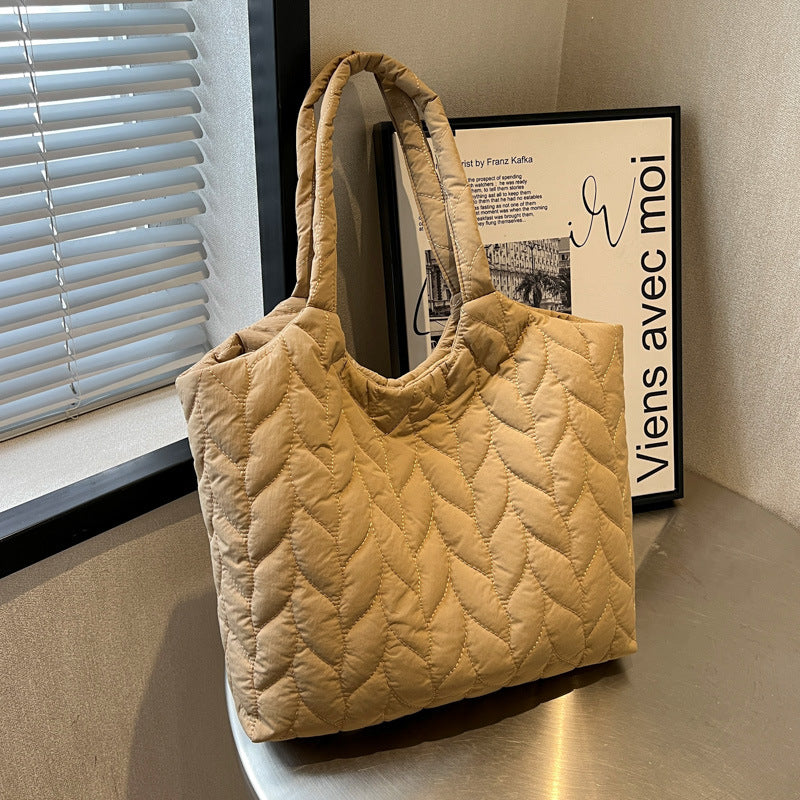 Simple Solid Color Casual Shoulder Bag