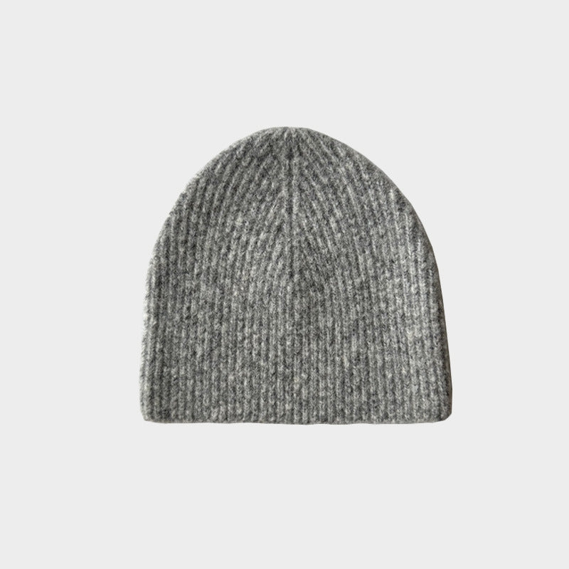 Solid Color Wool Blend Knit Beanie for Men and Women