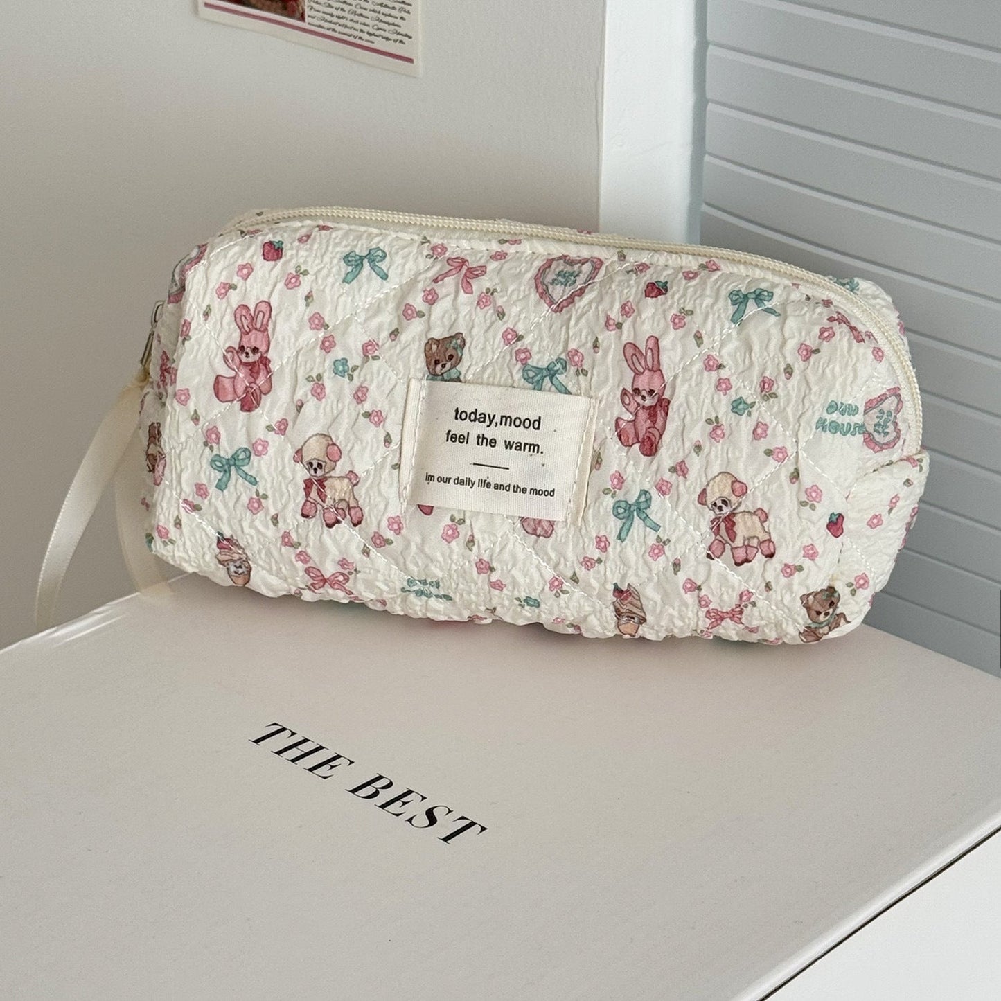 Floral Sheep Makeup Bag Portable Travel Toiletry Organizer