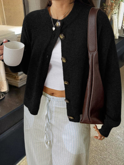 Minimalist Long Sleeve Button Down Knit Cardigan