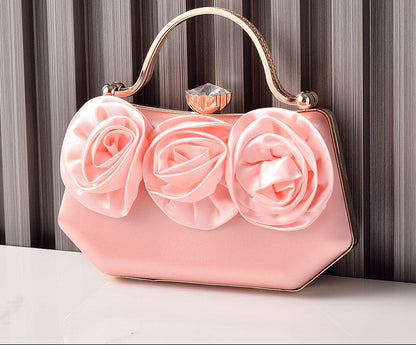 New Silk Floral Evening Clutch Bag for Parties
