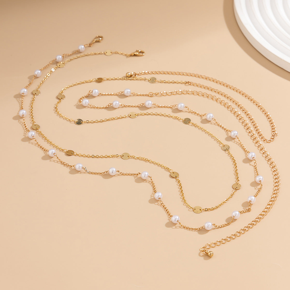 Sexy Pearl Double Layers Waist Chain