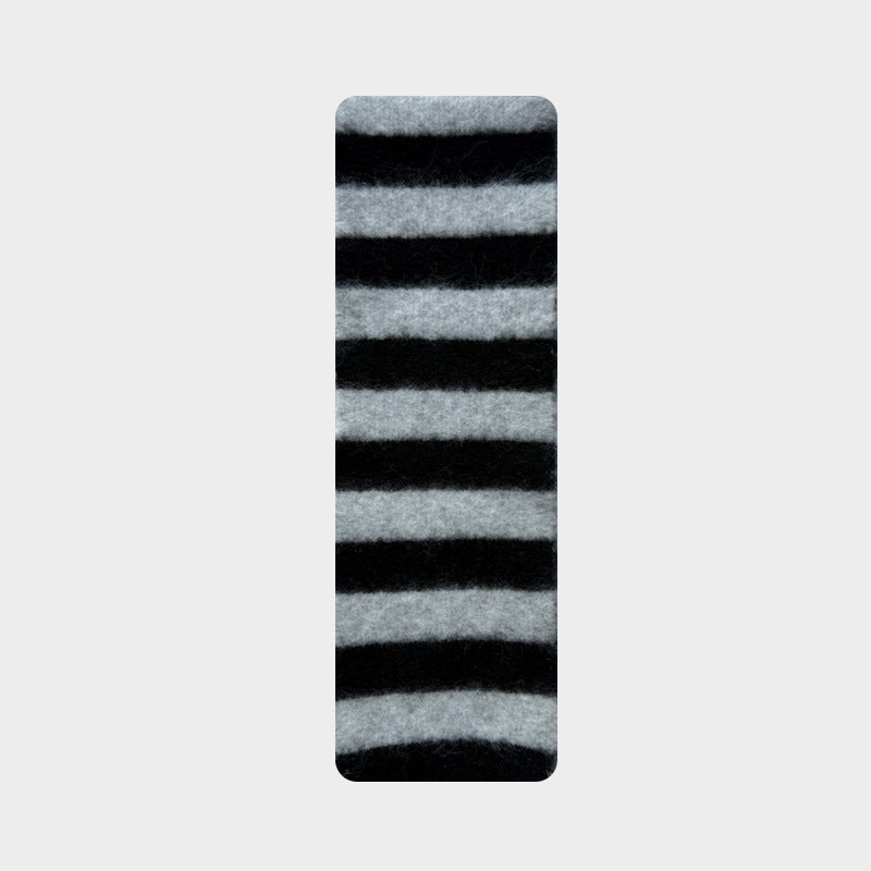 Striped Knitted Wool Blend Scarf For Women - Soft Color Block Winter Accessory