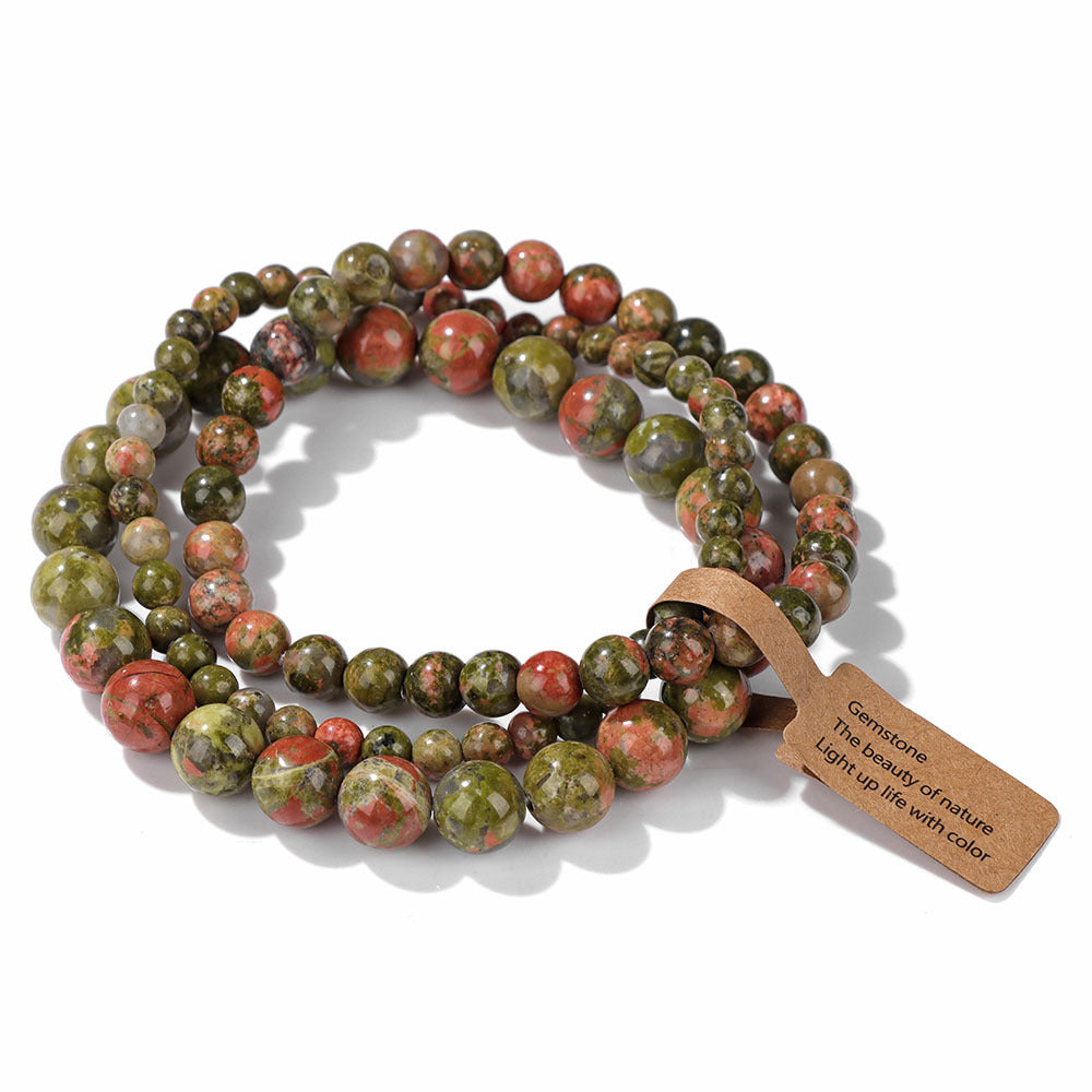 3Pcs Simple Stretch Beaded Bracelet Set
