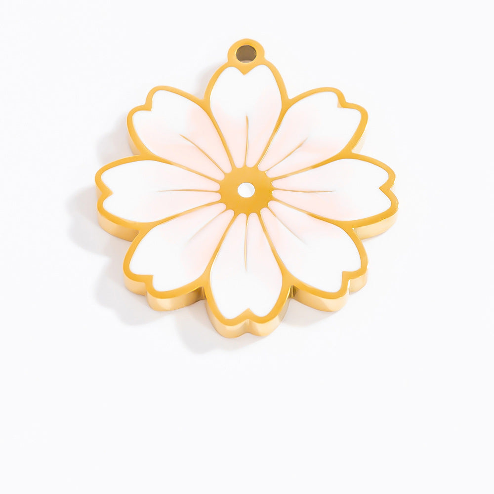 Butterfly Pendant Necklace Natural Stone Stainless Steel Jewelry