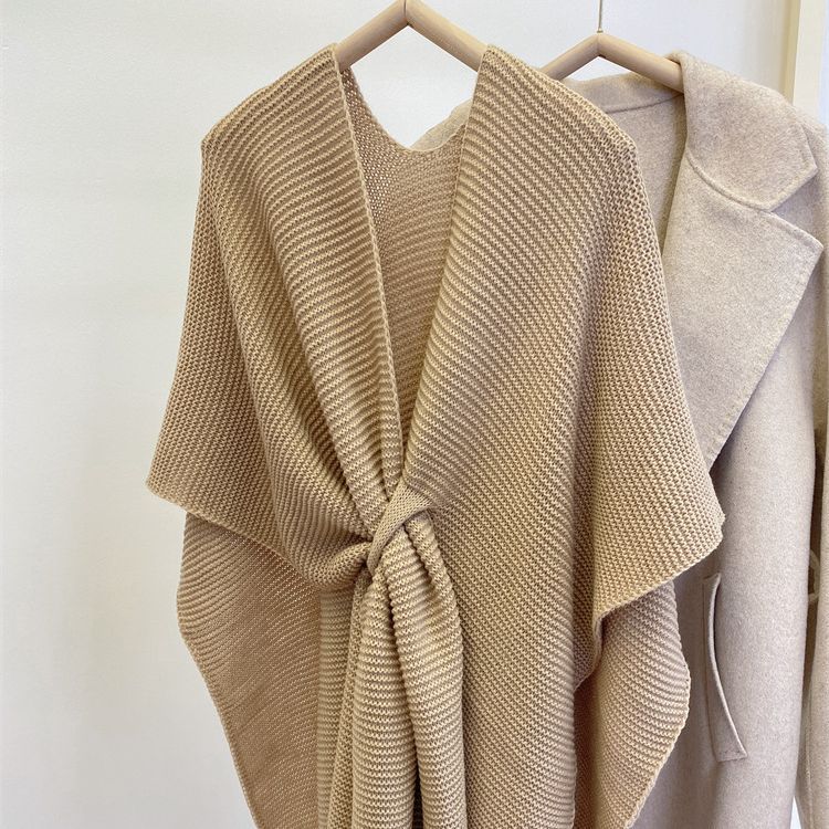 Winter Solid Color Soft Thick Cape Scarf