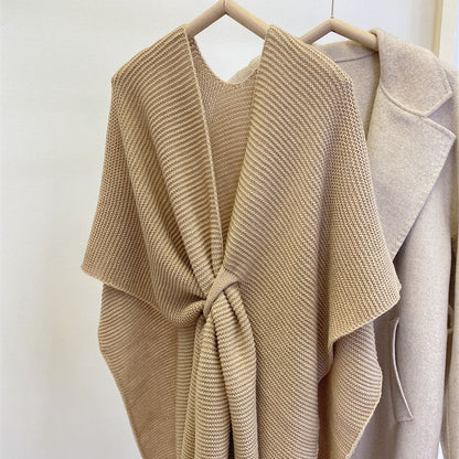 Winter Solid Color Soft Thick Cape Scarf