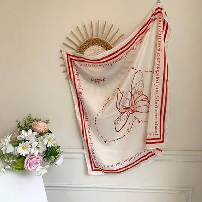 Love Flower Colorful Print Square Scarf