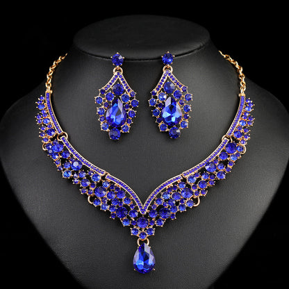 Vintage Statement Necklace Set Luxurious Crystal Jewelry for Evening Wear