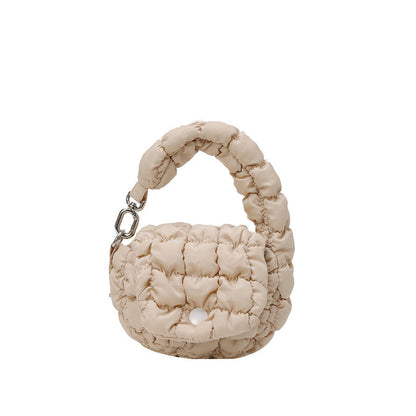 Wrinkled Cloud Mini Pouch Bag Trendy Nylon Handheld Accessory