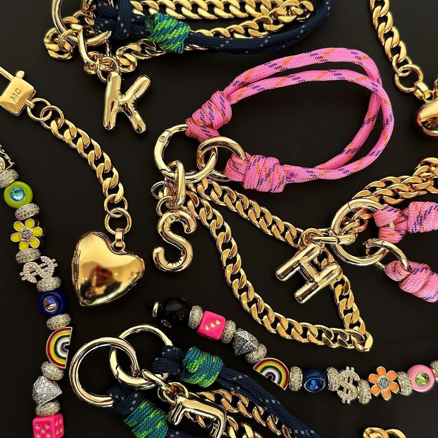 Letter Rope Braided Keychain Bag Charms