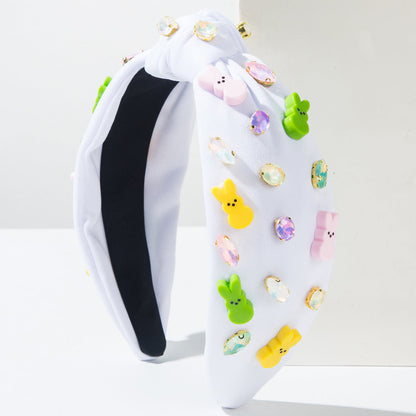 Cute Easter Bunny Headband With Rhinestones