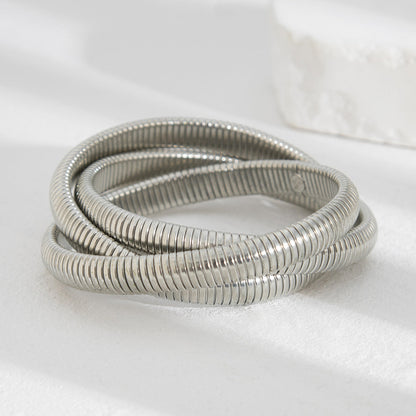 Stackable Geometric Waterdrop Alloy Bracelets Set