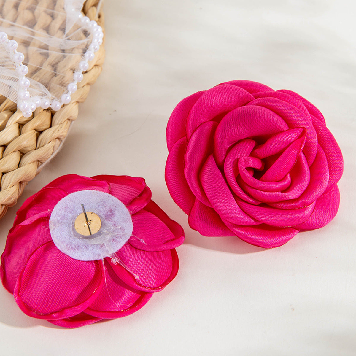 Stylish Irregular Floral Denim Flower Earrings
