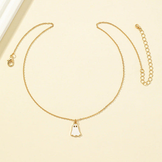 Halloween Simple Cute Ghost Pendant Necklace