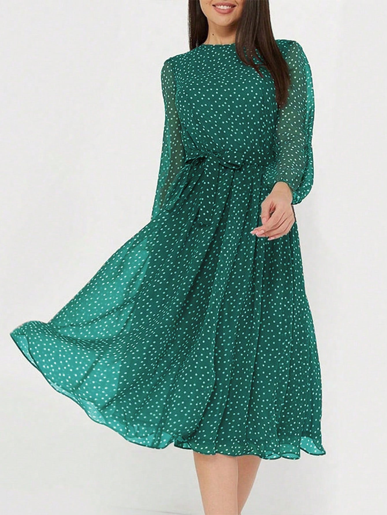 Floral Print Tie Waist Maxi Dress for Women