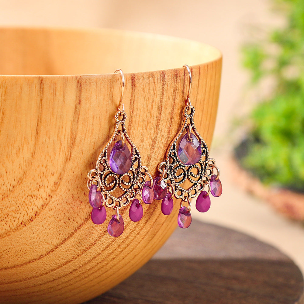 Fashion Tassel Bead Earrings for Women Stylish Vintage Jewelry