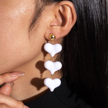 Fresh Camellia Drop Earrings With Imitation Pearls