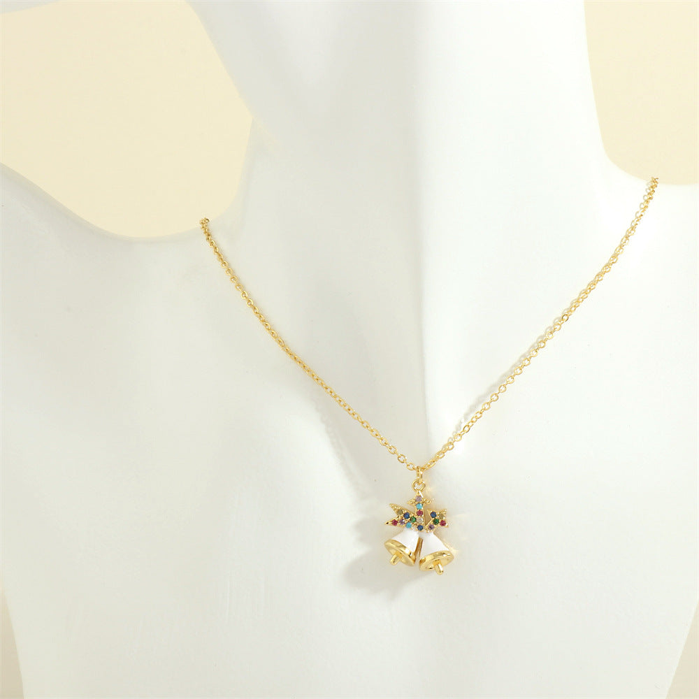 Simple Christmas Pendant Enamel Necklace