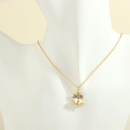 Simple Christmas Pendant Enamel Necklace