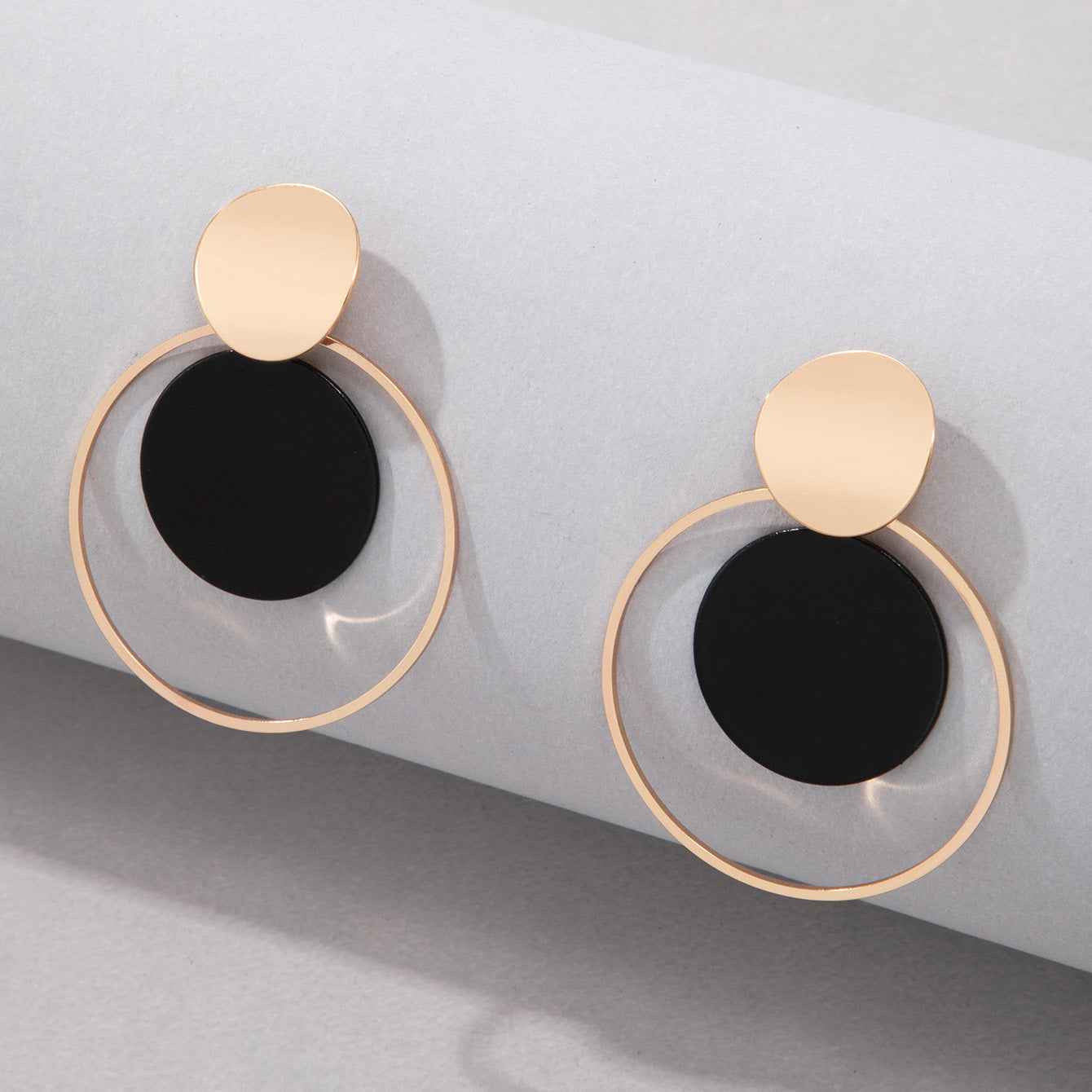 Geometric Metal Circle Earrings Set Stylish Casual Earrings