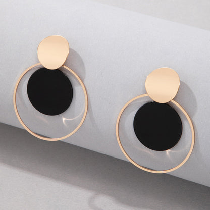 Geometric Metal Circle Earrings Set Stylish Casual Earrings