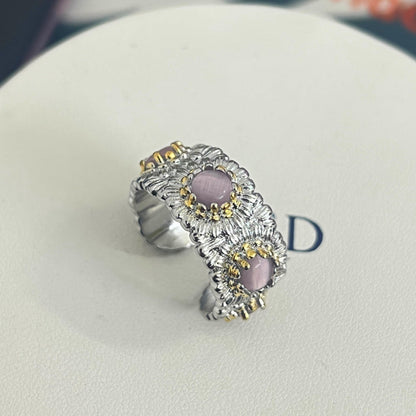 Vintage Flower Adjustable Open Ring