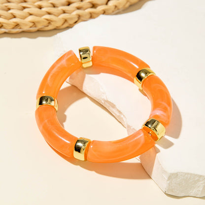 Exaggerated Acrylic Bead Bracelet Set Colorful Retro Jewelry