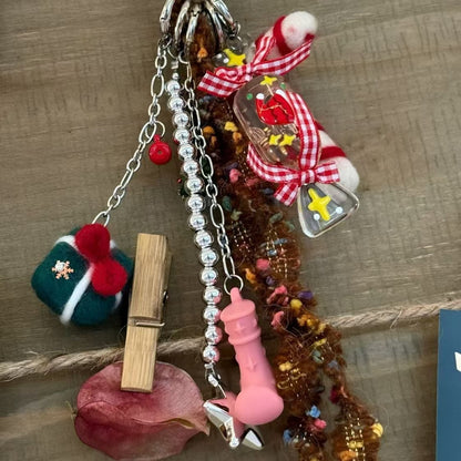 Cute Candy Pendant Beaded Tassel Bag Charm