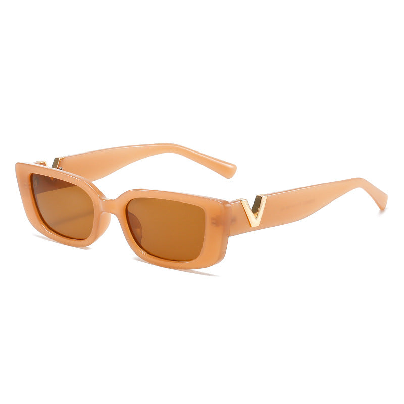 Square Frame Sunglasses V-Shape Trendy Fashion Eyewear