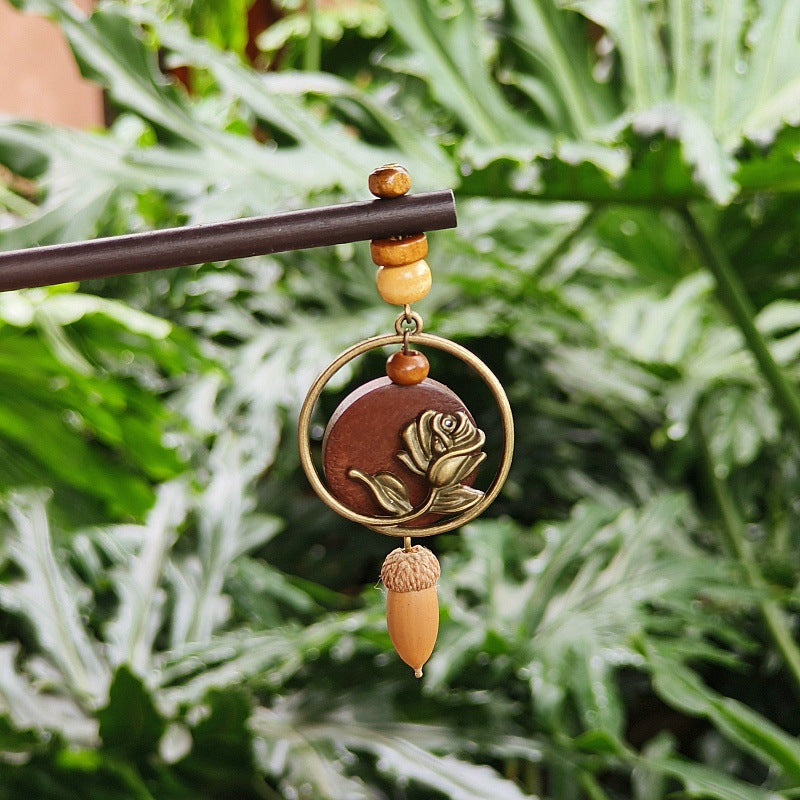 Flower Hairpin Handmade Alloy Hair Accessories Ethnic Style