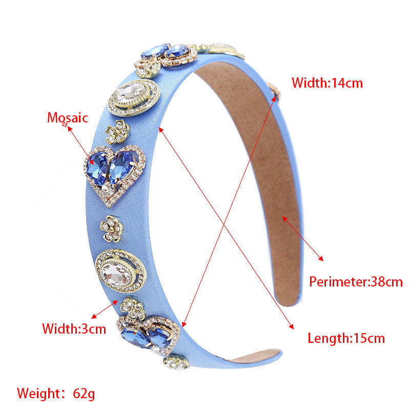 Baroque Glass Heart Headband Trendy Elegant Hair Accessory