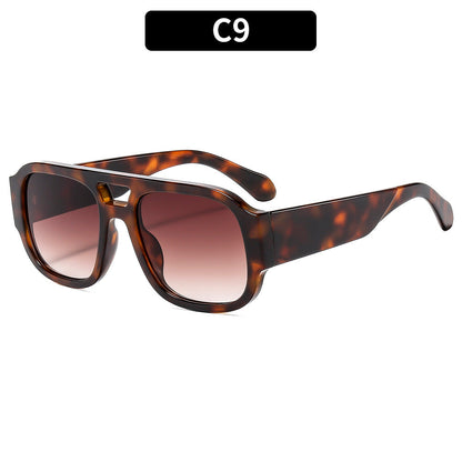 Trendy Wide-Brim Aviator Sunglasses