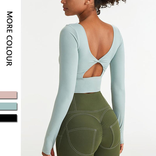 Autumn And Winter Seamless Integrated Yoga Jacket With Chest Pad Nude Sports Jacket Yoga Suit Long Sleeve